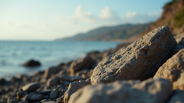Close-up of the rocky terrain at Maria's Point