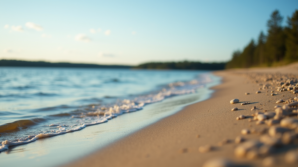 Close-up view of the captivating beach at Spiritwood Lake