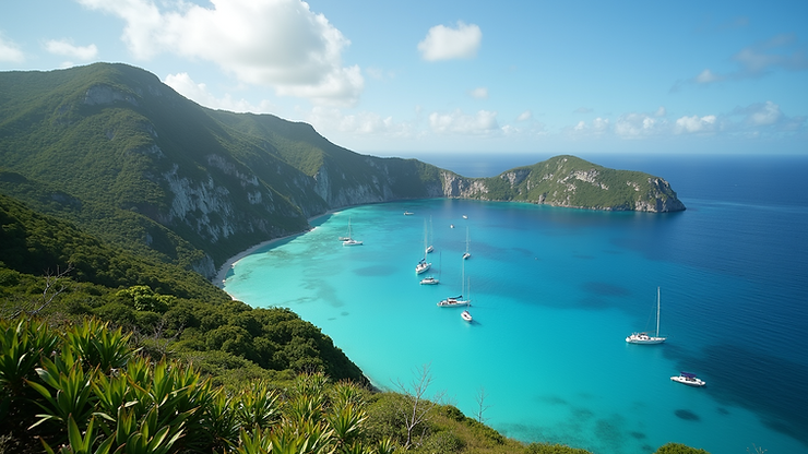 High angle view of the Virgin Islands National Park representing nature's beauty