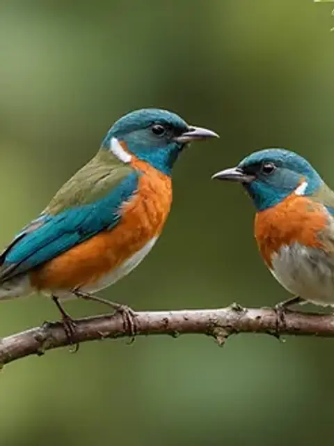 Eye-level view of native birds in their natural habitat