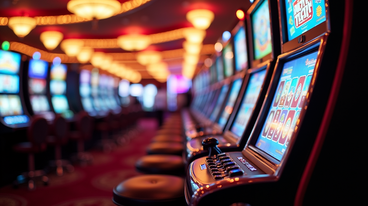 Close-up view of the Stratosphere Casino gaming area