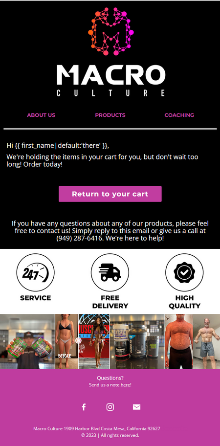 Abandoned Cart Email