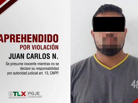 APREHENDE PGJE A IMPUTADO POR VIOLACIÓN