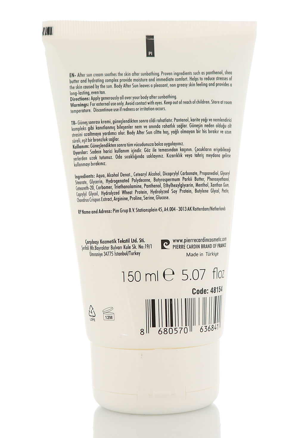 Küçük resim: Pierre Cardin Güneş Sonrası Krem 150 ml / After Sun Cream