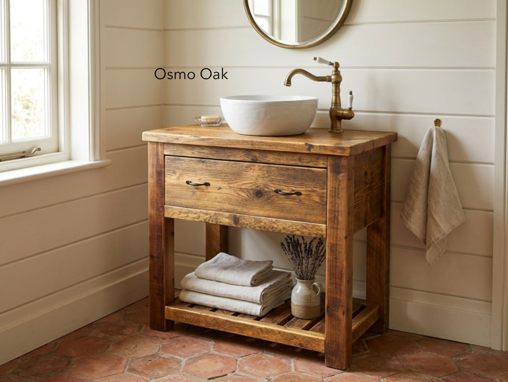 The Arbour | Freestanding Rustic Wood Bathroom Vanity Unit | with storage