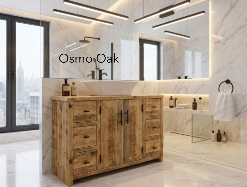 Trinity 6 | Reclaimed Rustic Freestanding Wood Bathroom Vanity Unit with Drawers