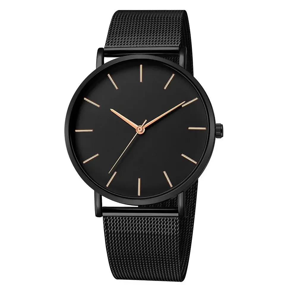 Miniature : Montre de loisirs simple pour femmes 2025 Vintage Mesh Belt Ultra-Thin Fashion