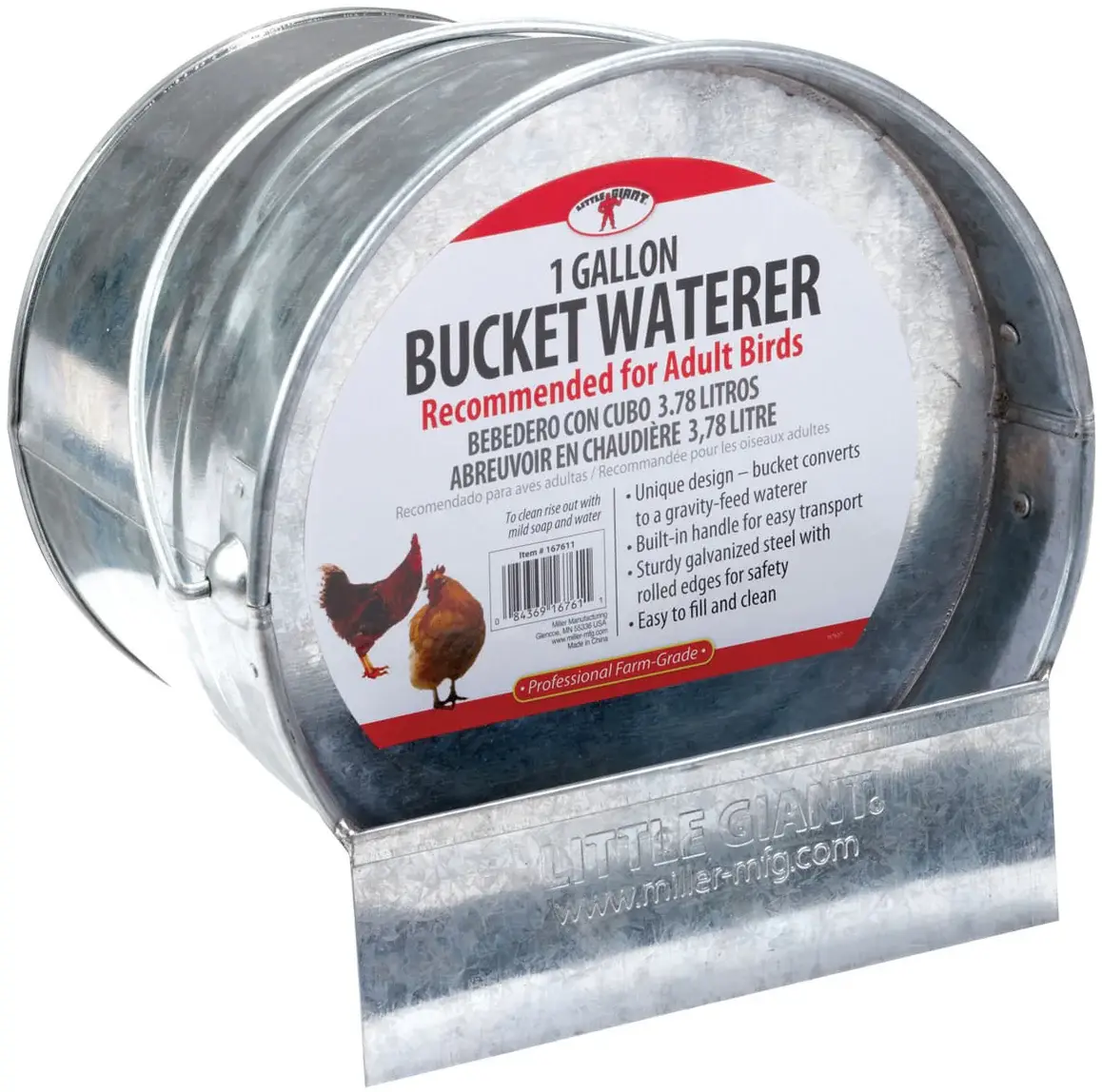 Miller 1 Gallon Galvanized Bucket Waterer