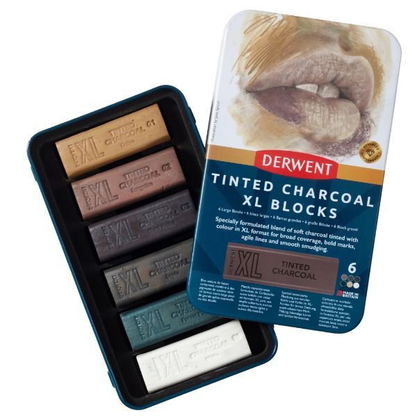 Derwent - XL Tinted Charcoal 6 Tin