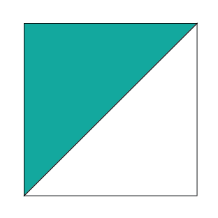 A diagram of a trimmed half square triangle