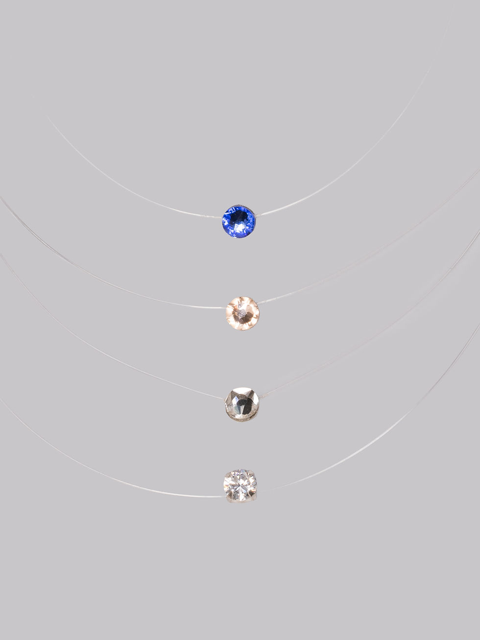 Миниатюра: Колие на корда кристал Swarovski в цвят  Sapphire (39.12лв.)