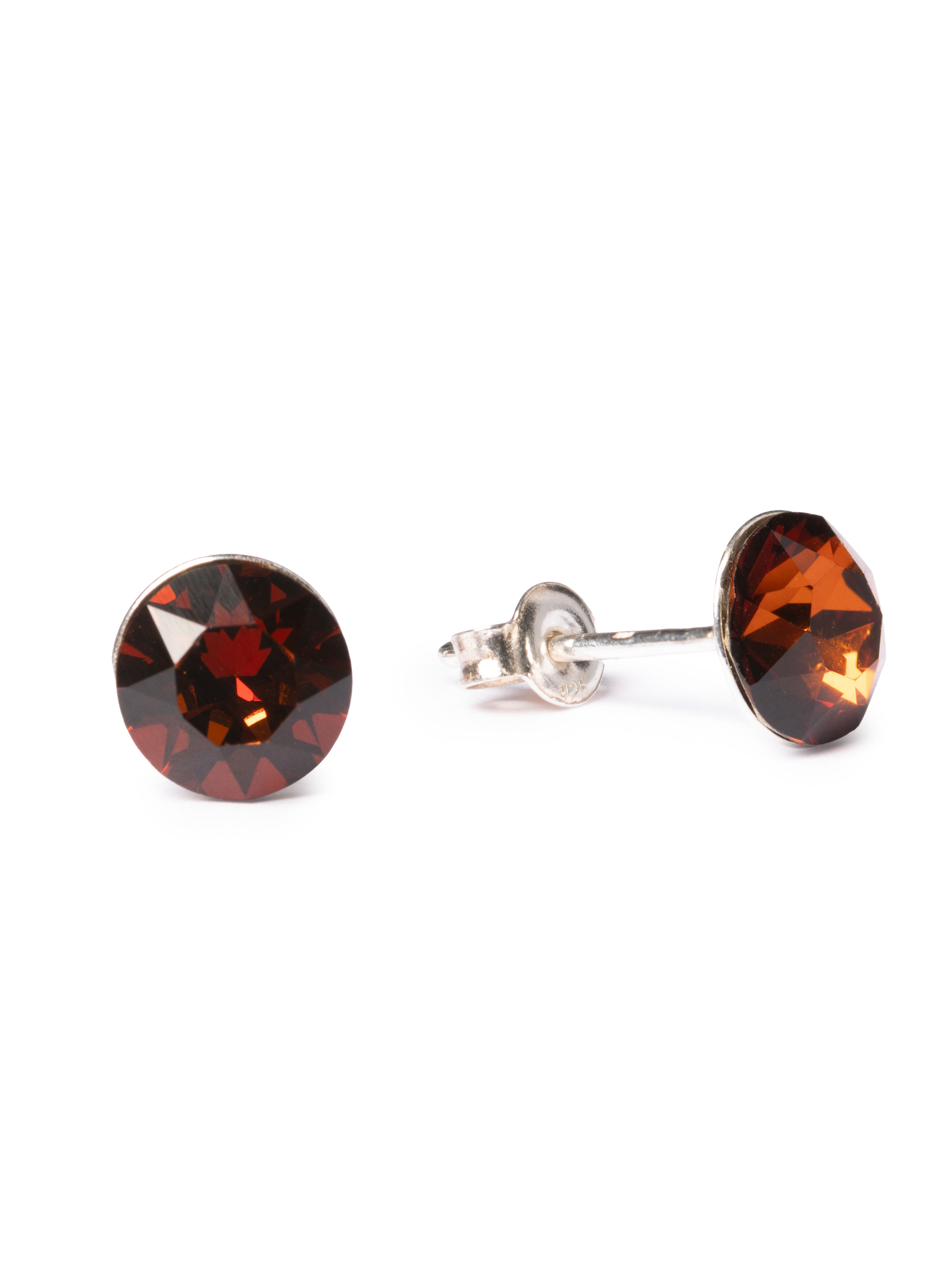 Кръгли обеци в цвят Smoked Topaz (44.99лв.)