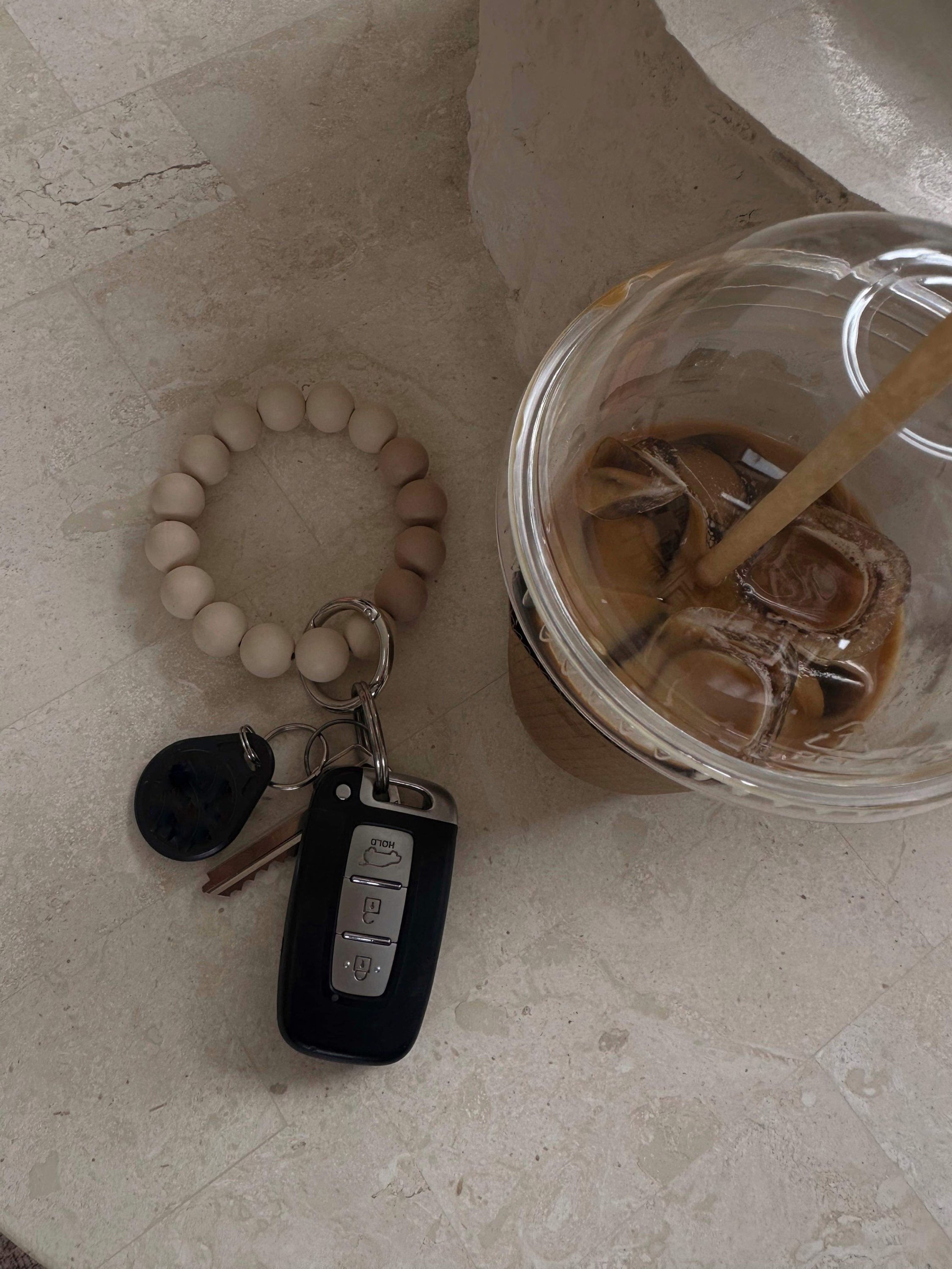 Coffee Latte Bead Wristlet 