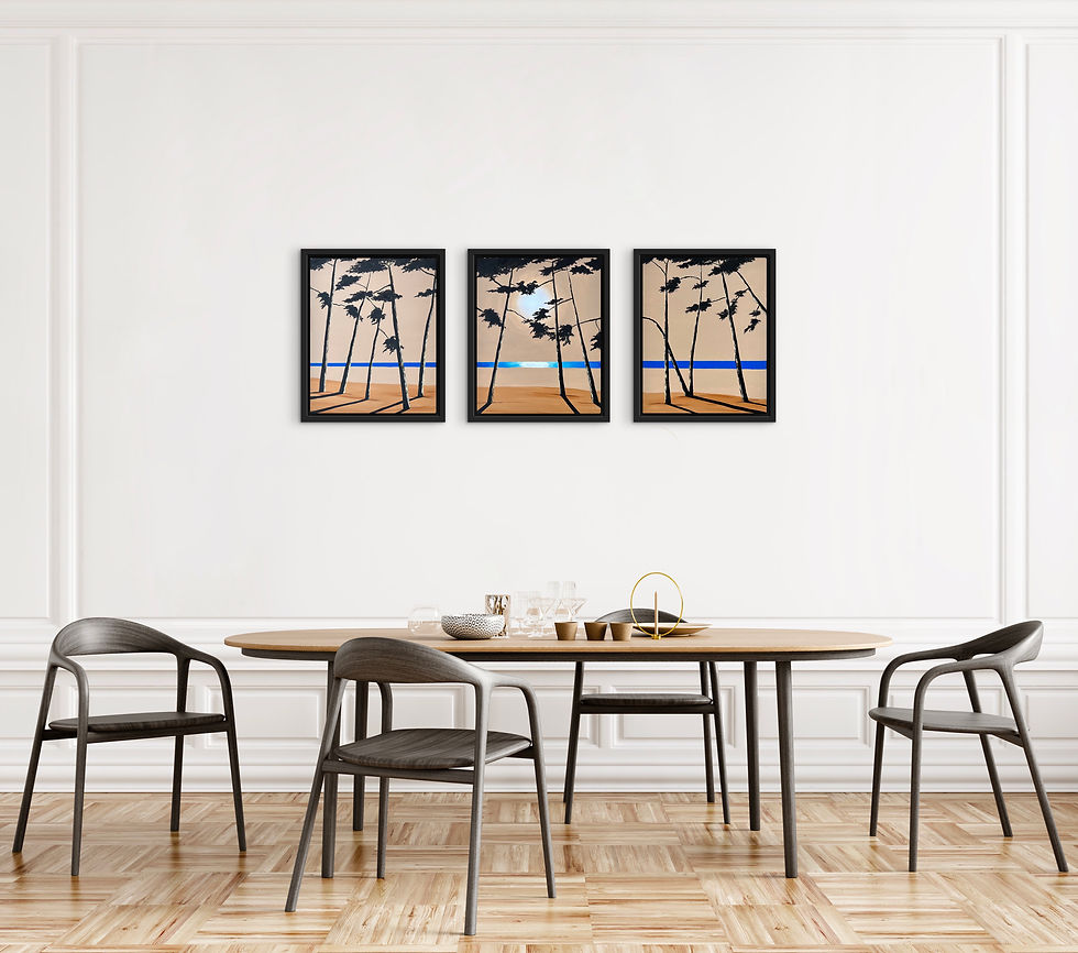 Miniature : L’ombre des pins - Triptyque 120x50cm