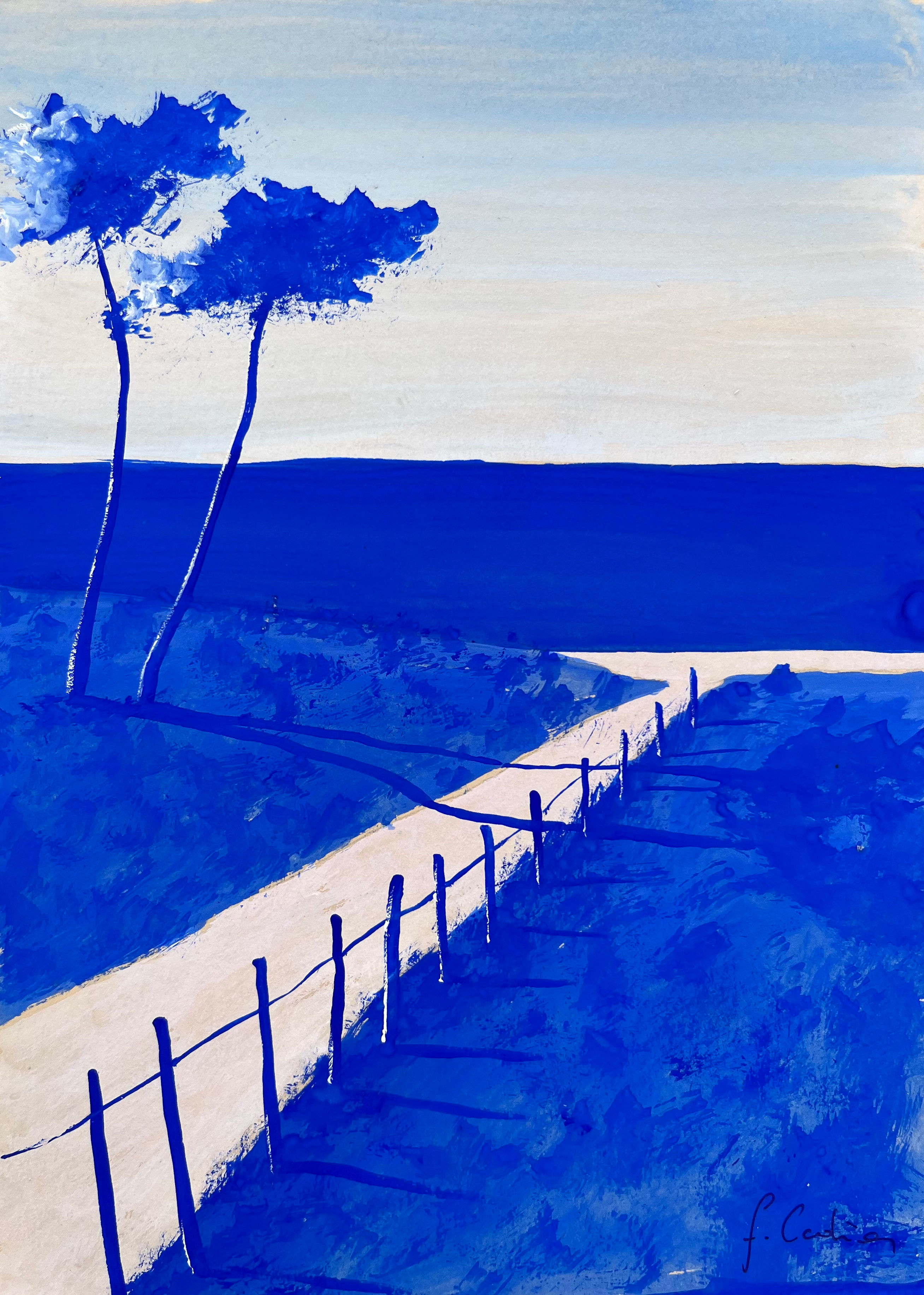 Esquisse gouache bleu outremer 