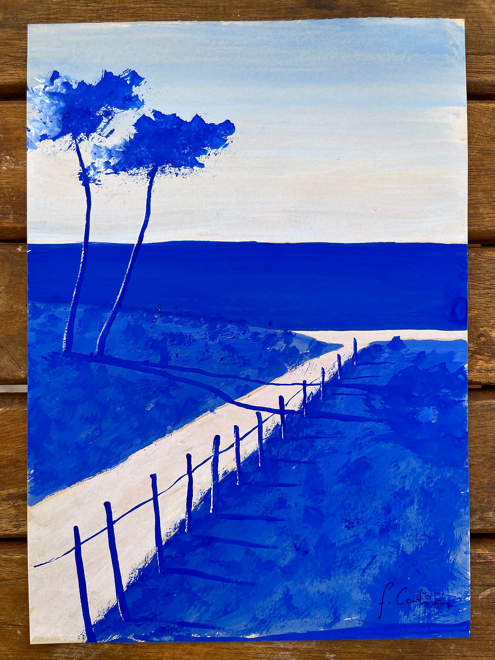 Miniature : Esquisse gouache bleu outremer 