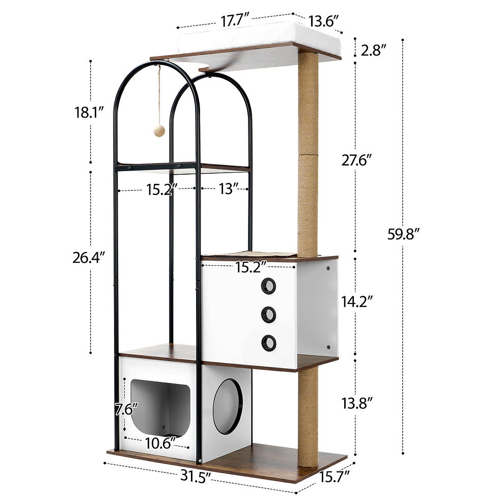 Thumbnail: Cat Climbing Frame, Cat Tree, Modern Cat Tower, Multi-storey Cat Apartment