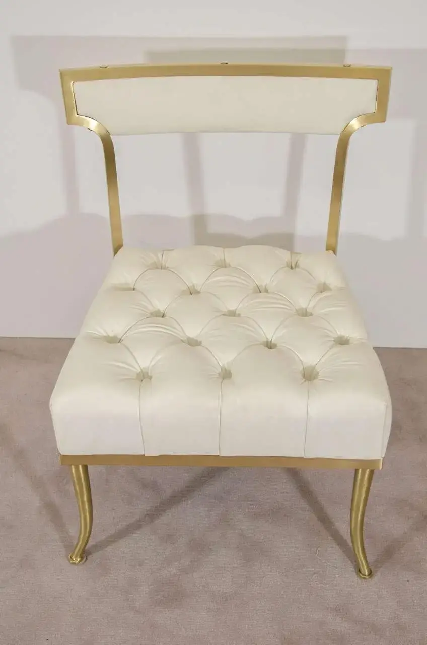 Four White and Brass Chairs by William "Billy" Haines