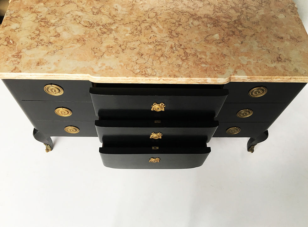 Thumbnail: Antique French Louis XVI Style Mahogany Commode by Jansen