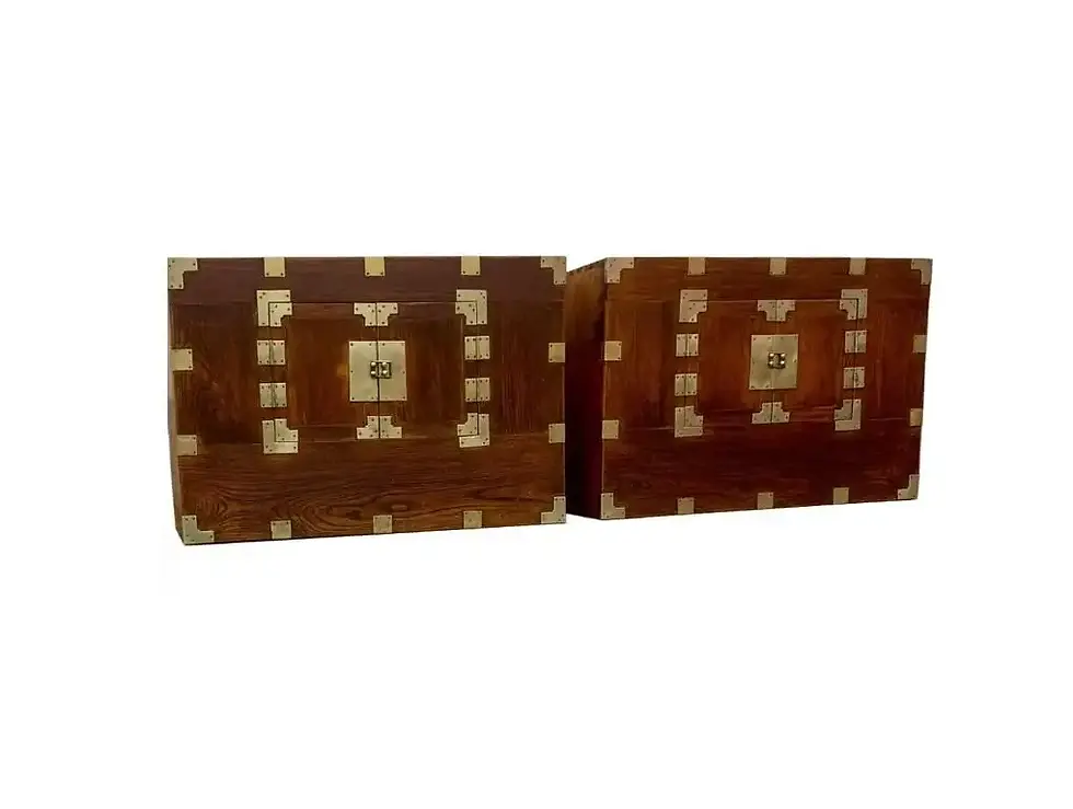 Thumbnail: Pair Late 19th Century Korean Wooden Side Chests