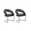Thumbnail: Set of Six Black and Chrome Cantilever Dining Armchairs