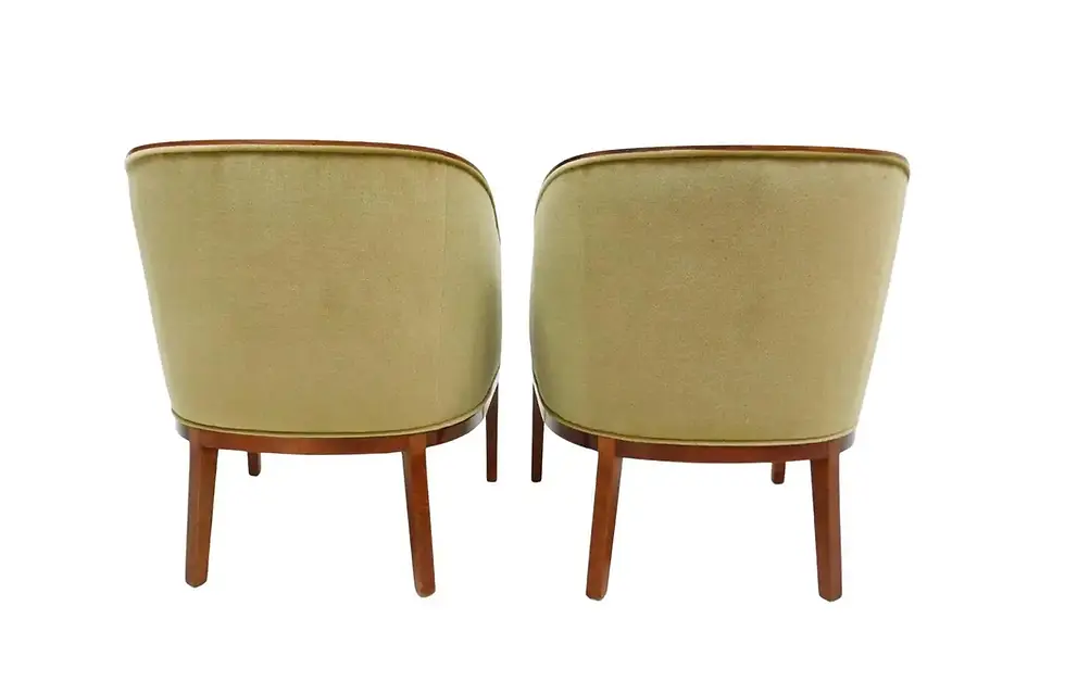 Thumbnail: Four Charming Ward Bennett Brickel Armchairs
