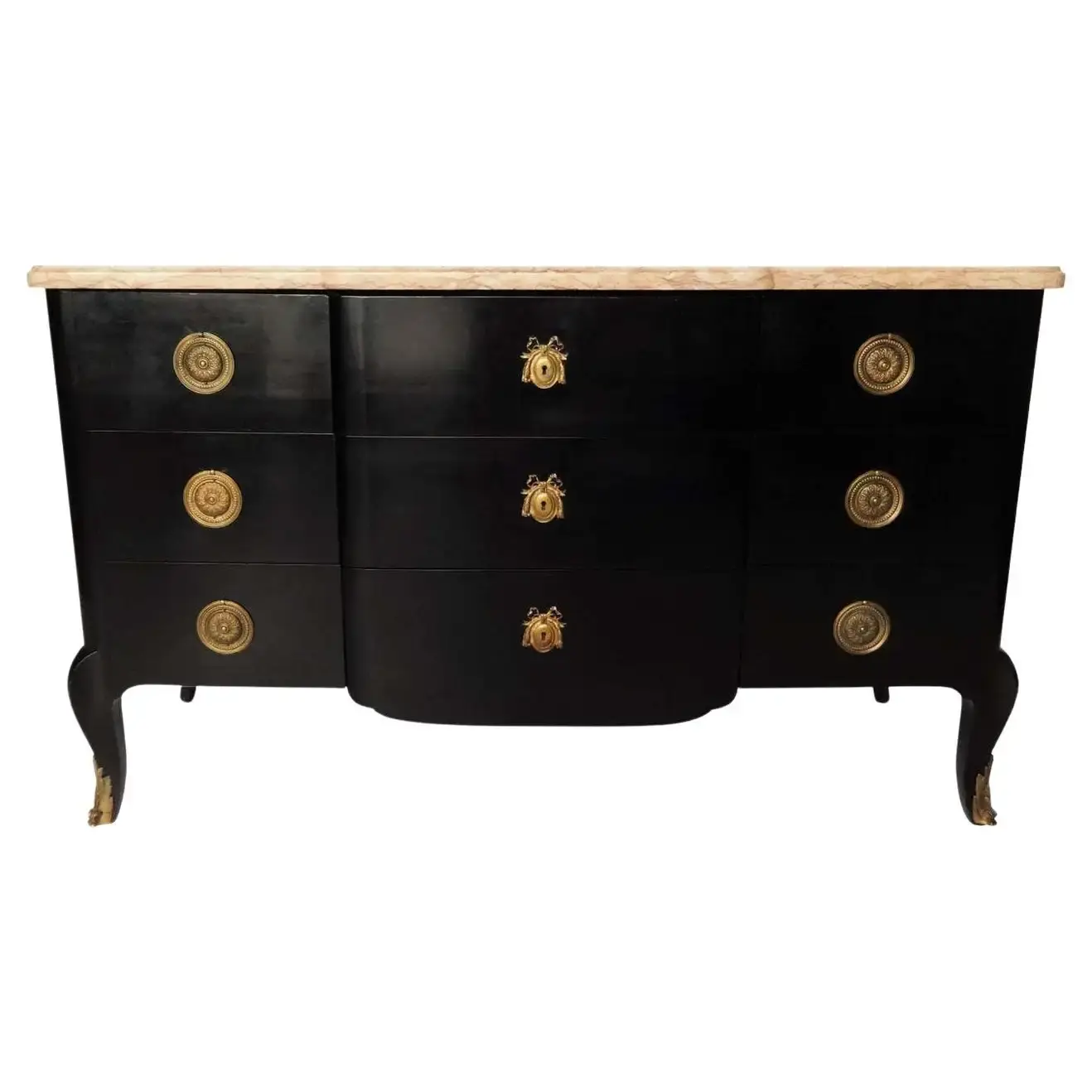 Antique French Louis XVI Style Mahogany Commode by Jansen