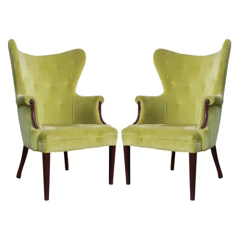 Mid-Century Modern Butterfly Wingback Chairs