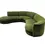 Thumbnail: 1980s Vintage Vladimir Kagan Style Three-Piece Curved Green Velvet Sectional Sofa