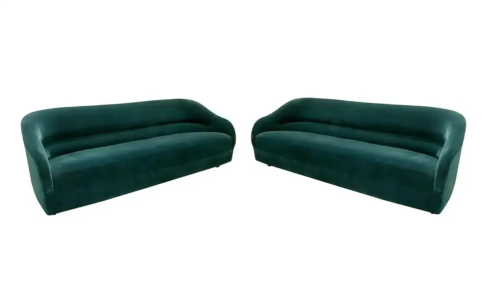 Vintage Midcentury Ward Bennett for Brickel Associates Green Sofas
