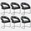 Thumbnail: Set of Six Black and Chrome Cantilever Dining Armchairs