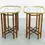 Thumbnail: Vintage Baker Brass Glass Tray Bamboo Base Side/Tray Tables, Pair