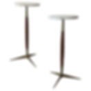 Modernist Pair of Marble Top Walnut and Brass Tripod Martini Tables copy_edited_edited
