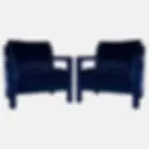 Pair of Milo Baughman Style Parsons Chairs in Blue Velvet
