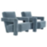 Pair of 637 Utrecht Armchairs in a Dust Blue Mohair by Rietveld for Cassina