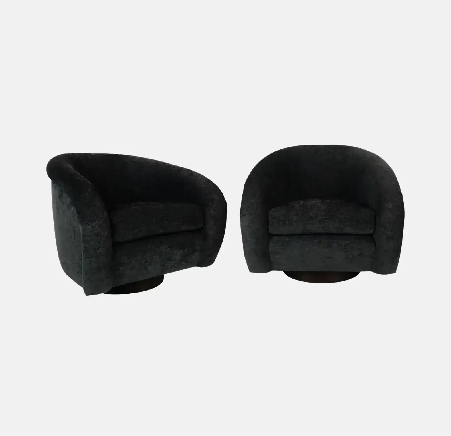 Pair of Large Swiveling Lounge Chairs by Directional