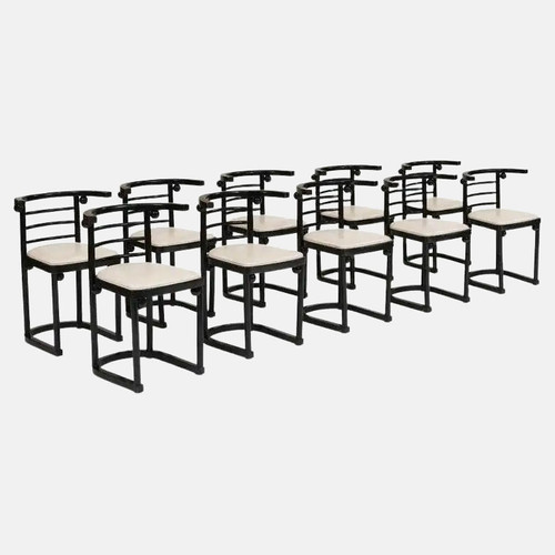 Josef Hoffmann 'Fledermaus' Chairs Model No.728, Set of Ten