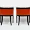 Thumbnail: Impressive Pair of Orange Leather Neoclassical Style Lacquered Ram's Head Armchairs