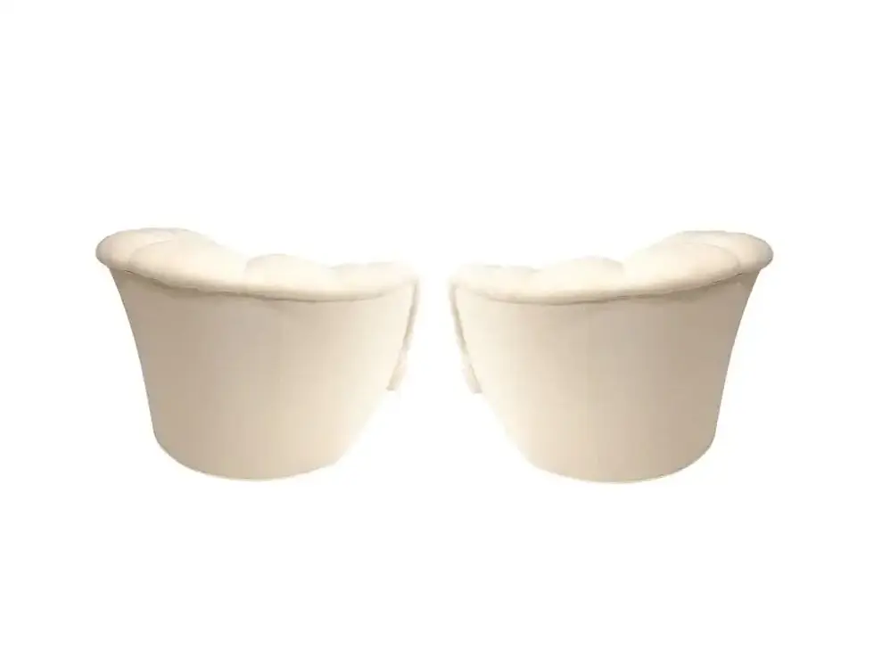 Thumbnail: Vladimir Kagan Design Channel Back Swivel Chairs