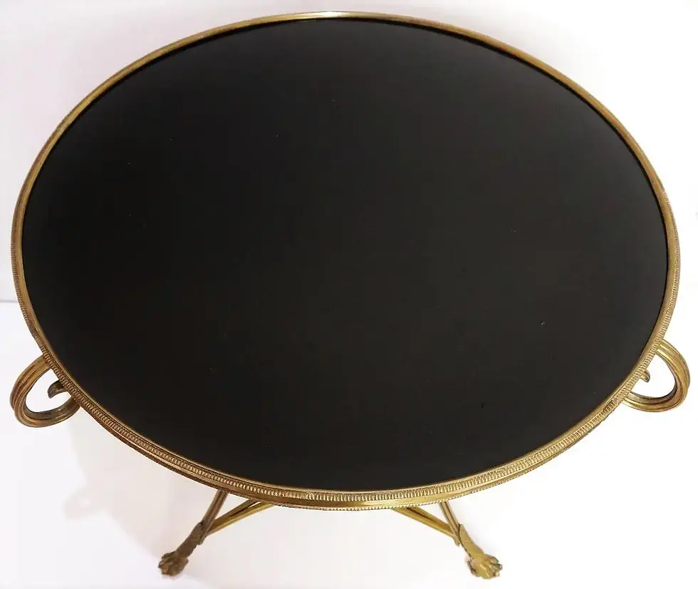 Thumbnail: Pair of Louis XVI Style Two-Tier Bronze Dore' and Marble Guéridons
