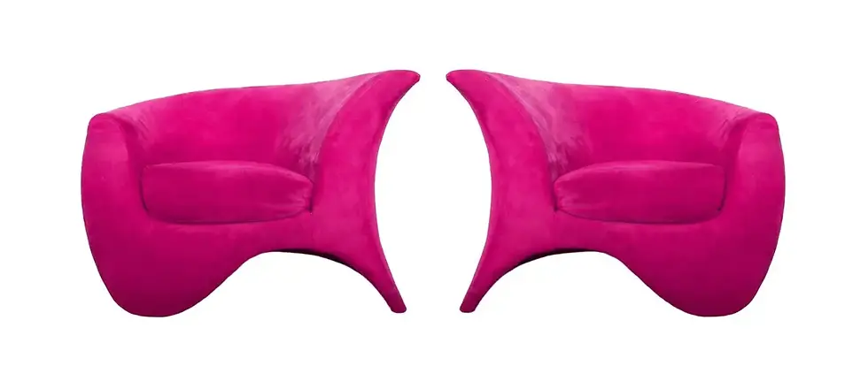 Pair of Hot Pink Vladimir Kagan Sculptural Hurricane Lounge/Club Chairs