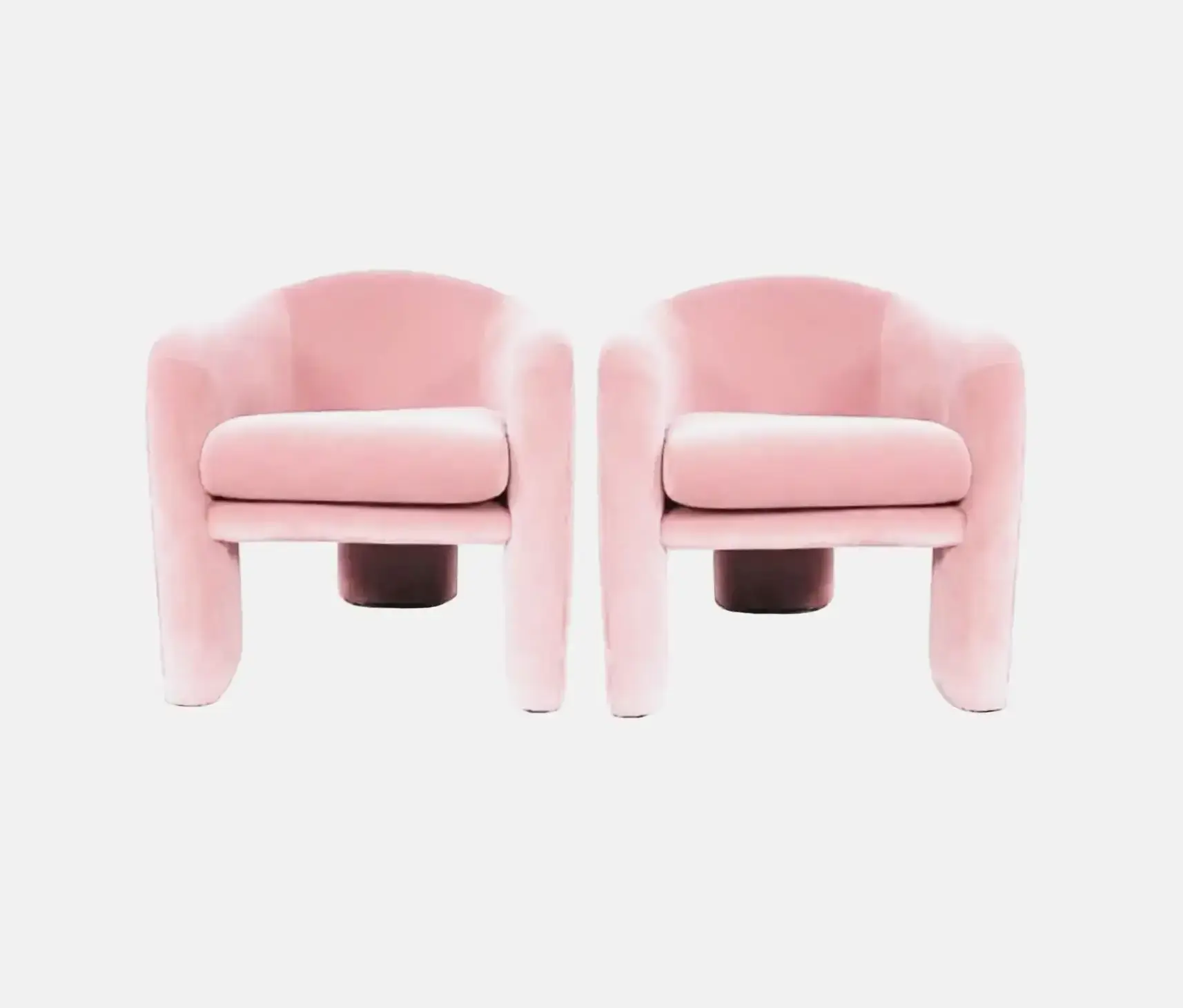 Pair of Modern Three-Legged Sculptural Armchairs by Preview Furniture Co.