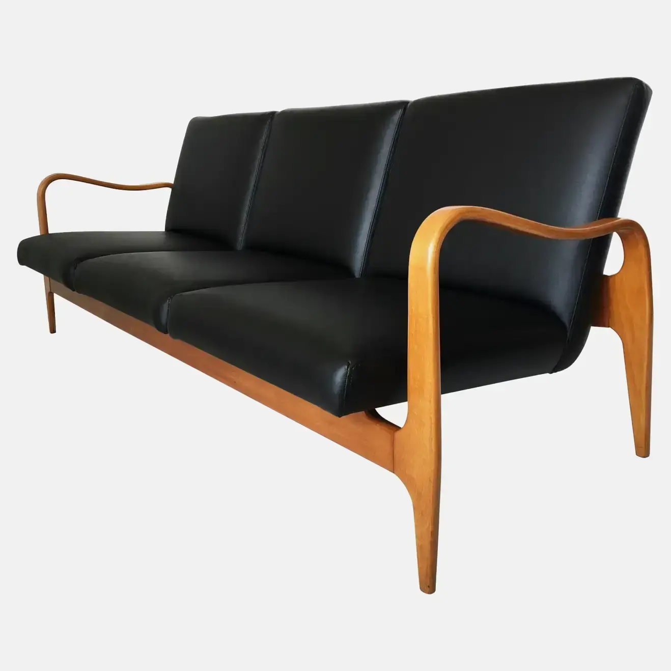 Vintage Modernist Thonet Sculpted Bentwood Sofa