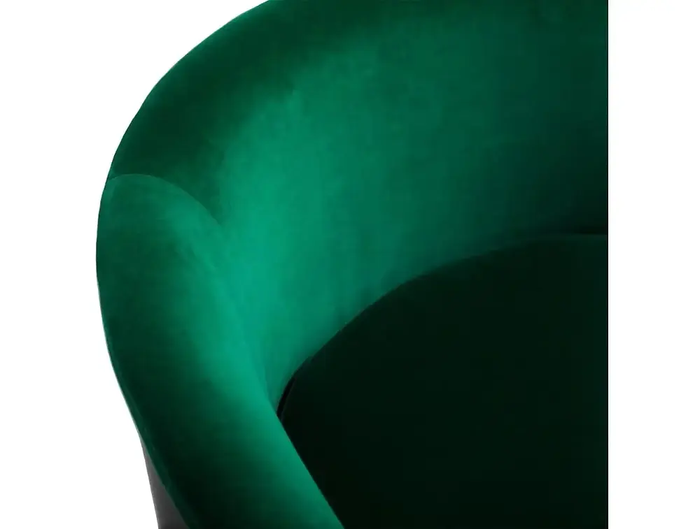 Thumbnail: Restored Pair of Green Velvet Milo Baughman Chrome Back Barrel Chairs