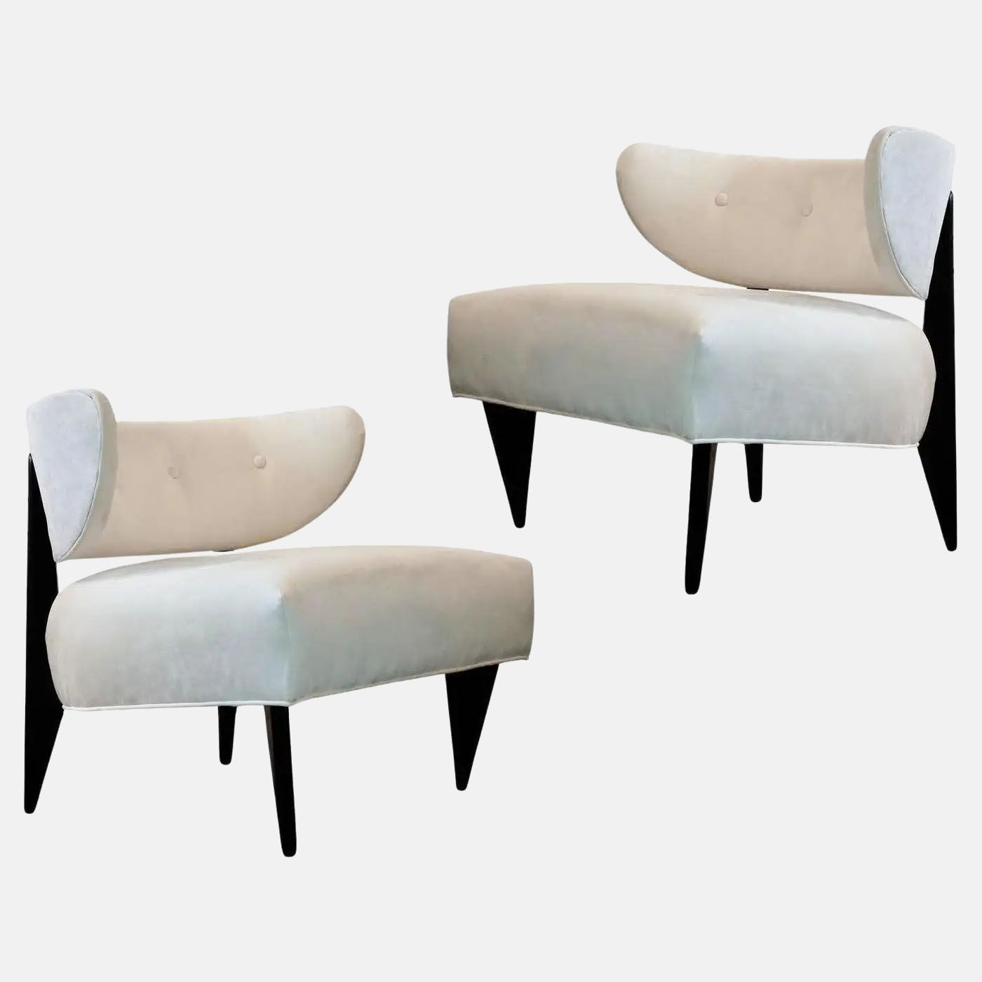 Pair of 1950's Sculptural Art Deco Lounge Chairs