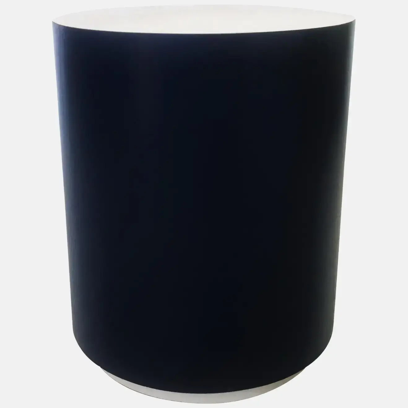 Blue and White Lacquered Modern Drum Accent Table