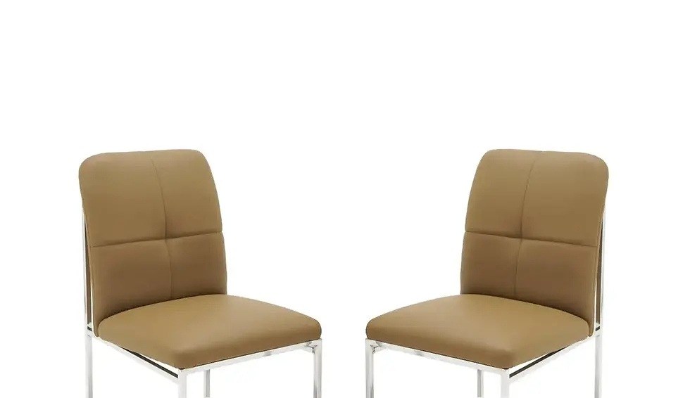 Thumbnail: Set of Eight Cal-Style Tan Colored Dining Chairs