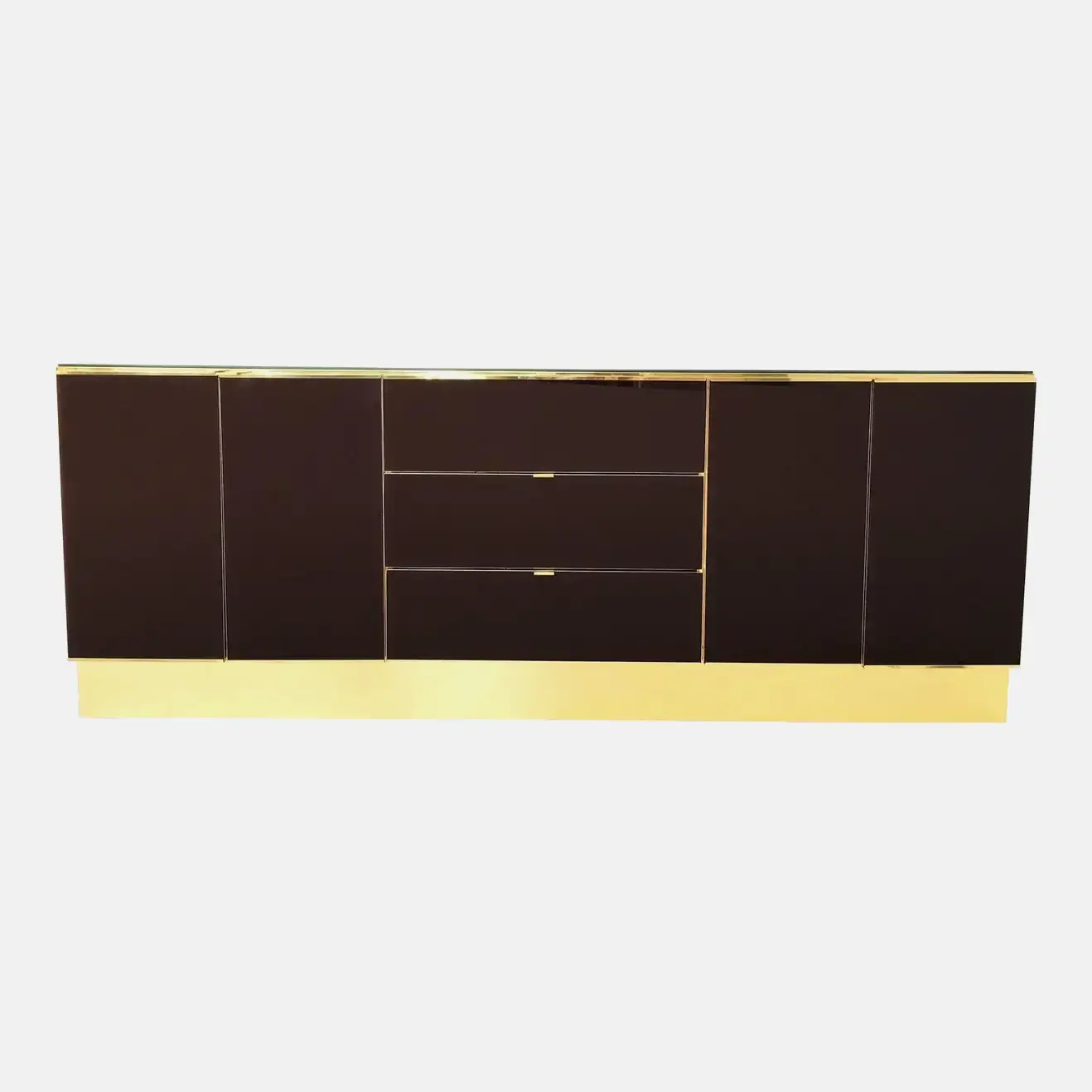 Spectacular Mirrored and Brass Dresser/Credenza by Ello Furniture