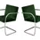 Thumbnail: Eight Chrome Mies van der Rohe Tubular Brno Chairs by Knoll in Green Velvet