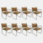 Thumbnail: Eight Charles Gibilterra designed Mid-Century Modern Tubular Dining Chairs